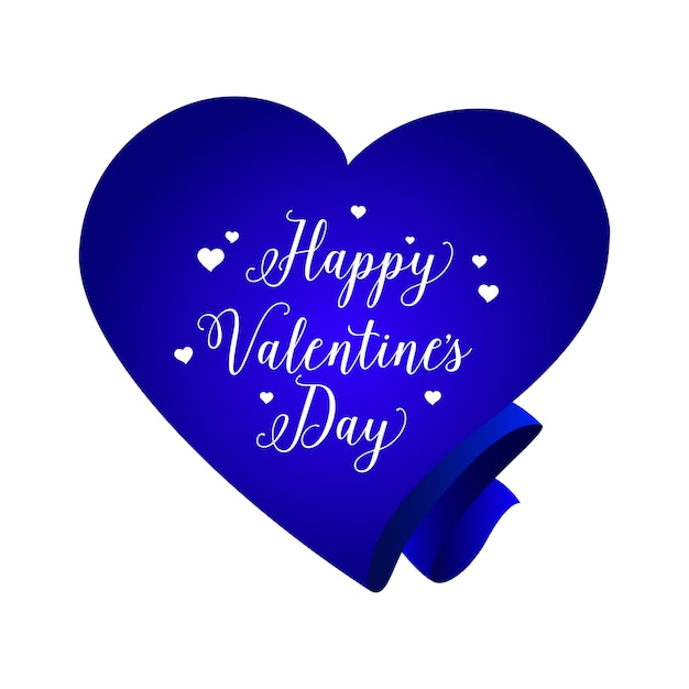 Feliz día de San Valentín inscripción en corazón