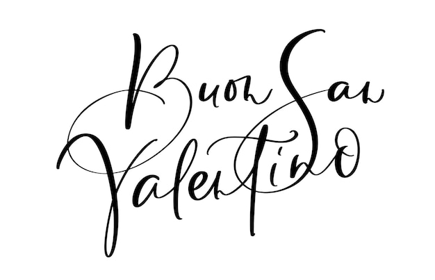 Feliz día de san valentín en italiano buon san valentino black vector calligraphy lettering text holiday