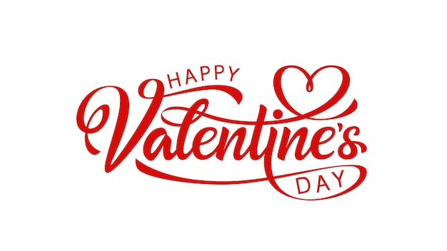 Feliz día de San Valentín letras dibujadas a mano. Texto vectorial para su uso en diseño de impresión.