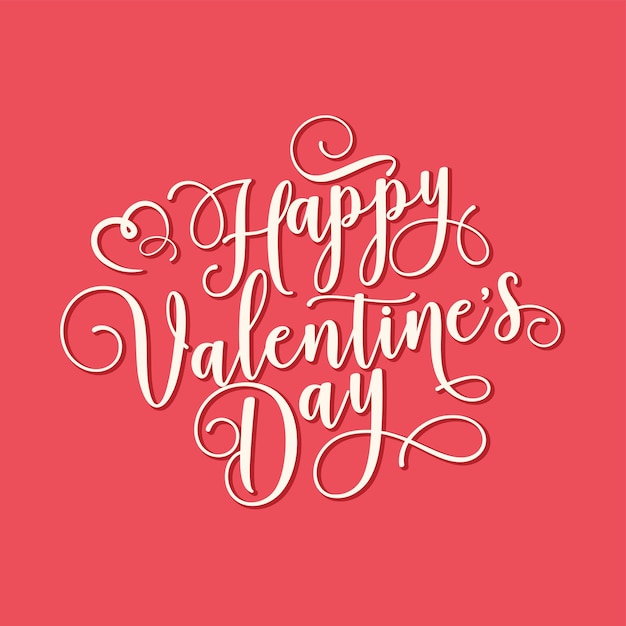 Feliz día de San Valentín con letras escritas a mano tarjeta de amor de texto