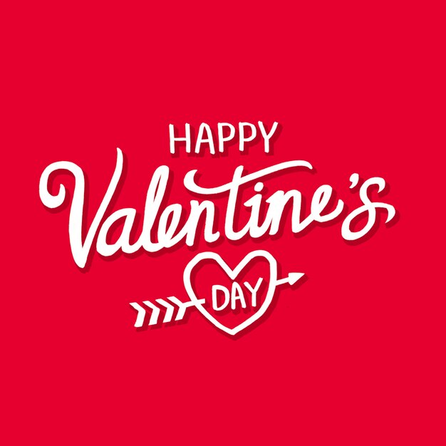 Feliz día de San Valentín letras escritas a mano.