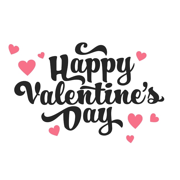 Feliz día de San Valentín letras de texto escritas a mano tarjeta de amor