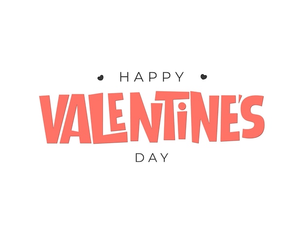 Feliz día de San Valentín letras vector vacaciones saludo cita manuscrita día de San Valentín tipografía impresa para volante cartel tarjeta de felicitación banner