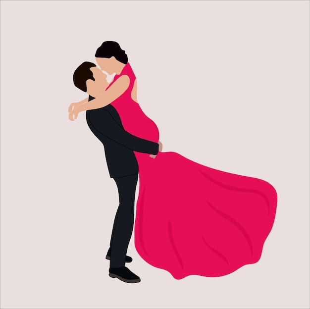 Feliz Día De San Valentín Pareja Bailando Celebración