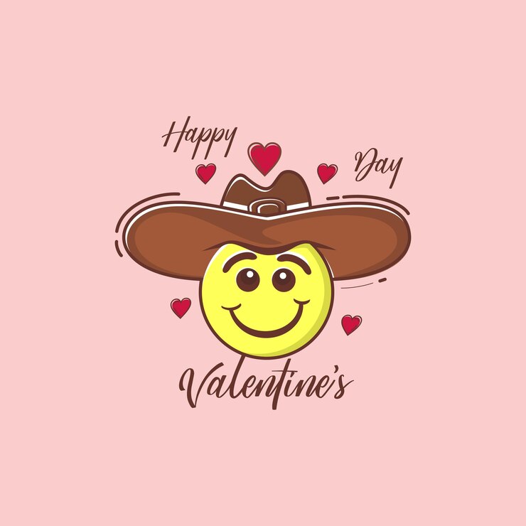 feliz día de san valentín smiley emoticon vector
