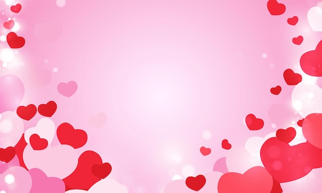 Feliz día de San Valentín tarjeta corazones vector fondo