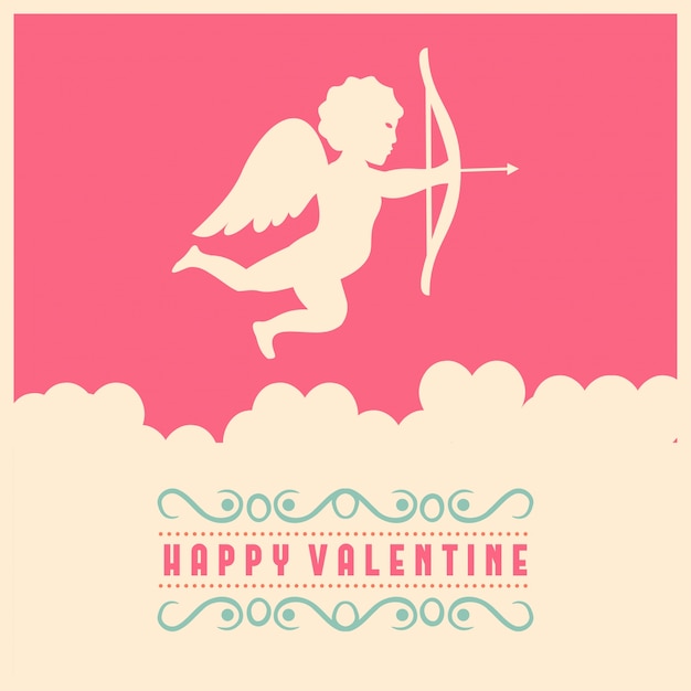 Vector feliz día de san valentín tarjeta con fondo rosa y blanco