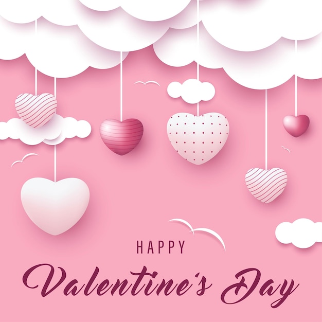 Feliz día de San Valentín con el tema El amor por encima de las nubes