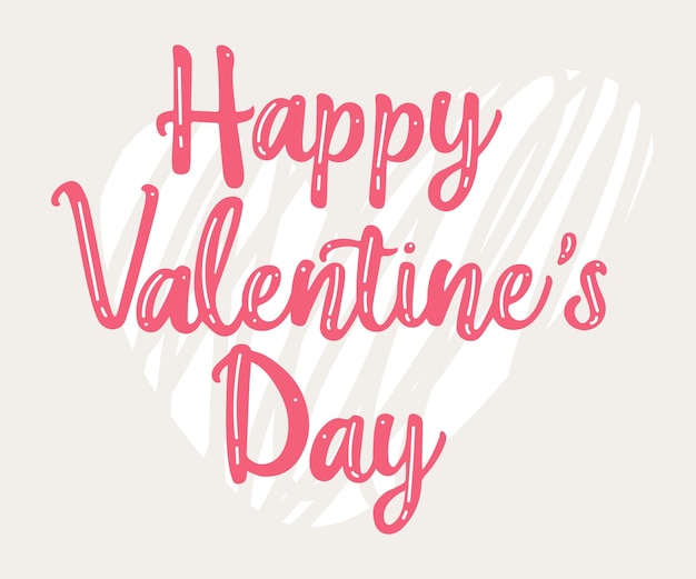 Feliz día de San Valentín texto letra a mano diseño de plantilla romántico para celebrar el día de San Valentine