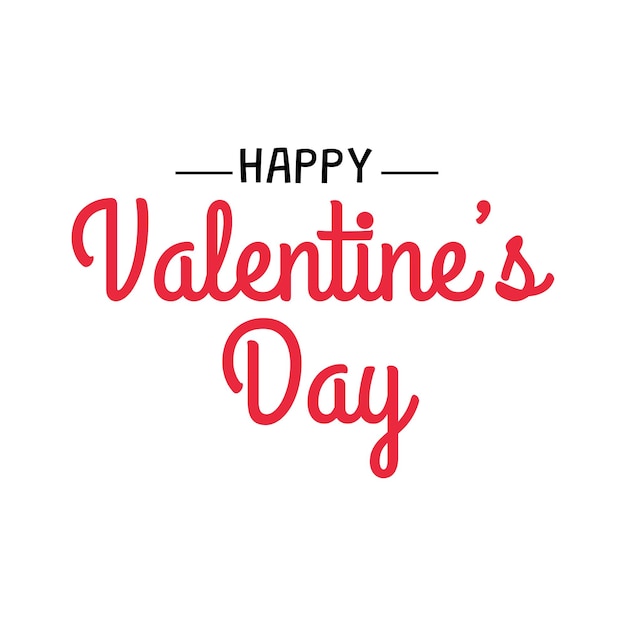 Feliz día de San Valentín tipografía ilustración vectorial diseño de plantillas románticas para celebrar