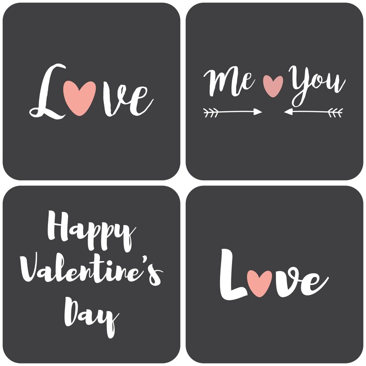 Feliz día de San Valentín tipográfico en el fondo de la pizarra con el corazón.