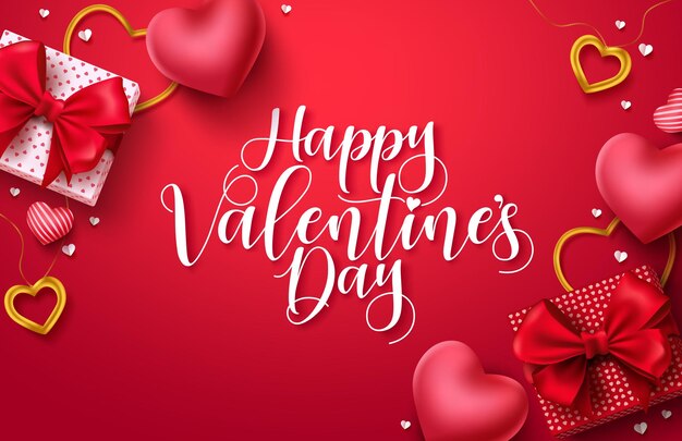 Feliz día de San Valentín vector banner fondo tarjeta de felicitación del día de San Valentín con tipografía