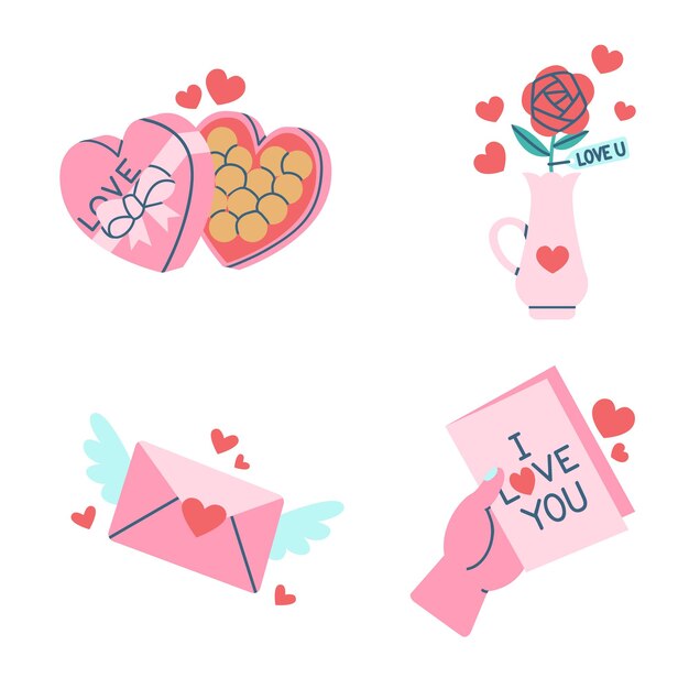 Feliz día de San Valentín vector gráfico de amor