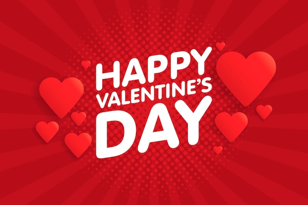 Feliz día de San Valentín Vintage tarjeta de felicitación. Fondo con corazones