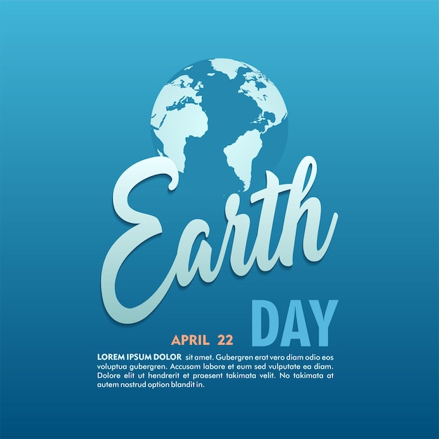 Feliz Día de la Tierra, 22 de abril, publicación en las redes sociales para la celebración de la seguridad ambiental