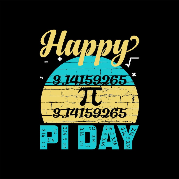 Vector feliz día de la tipografía pi camiseta para imprimir ilustración vectorial