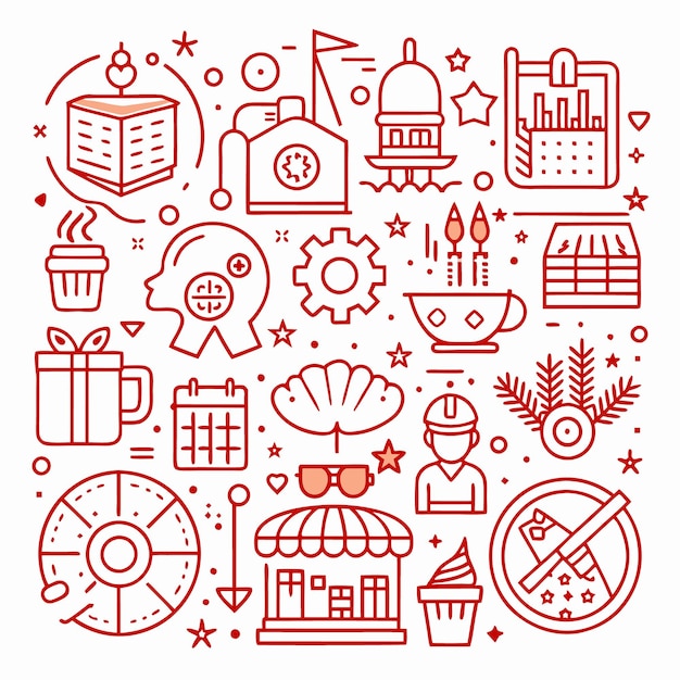 feliz día del trabajo doodle