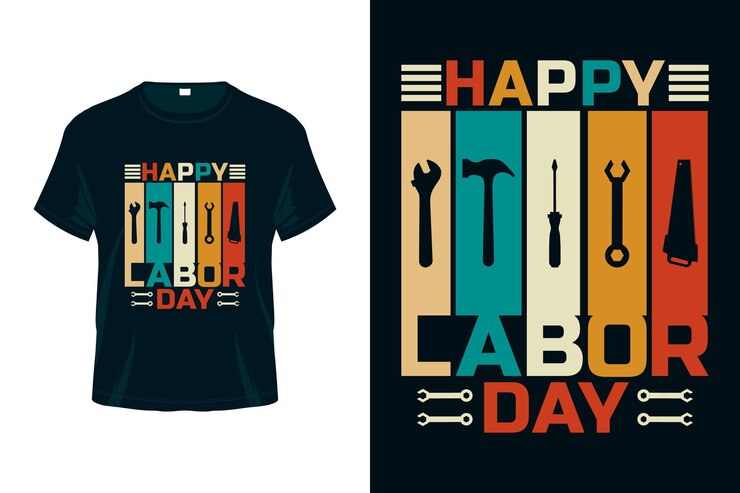 Feliz Día del Trabajo - Vector de diseño de camiseta del Día del Trabajo de EE. UU.