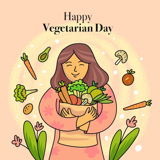 Vector feliz día vegetariano