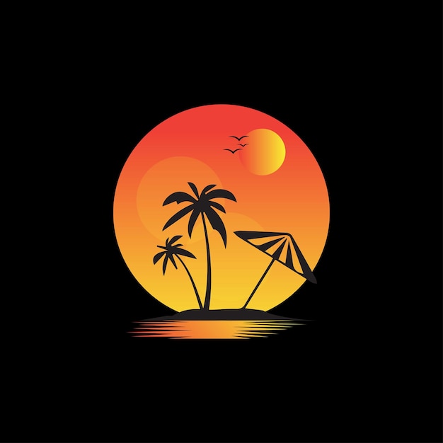 feliz día de verano playa vector diseño