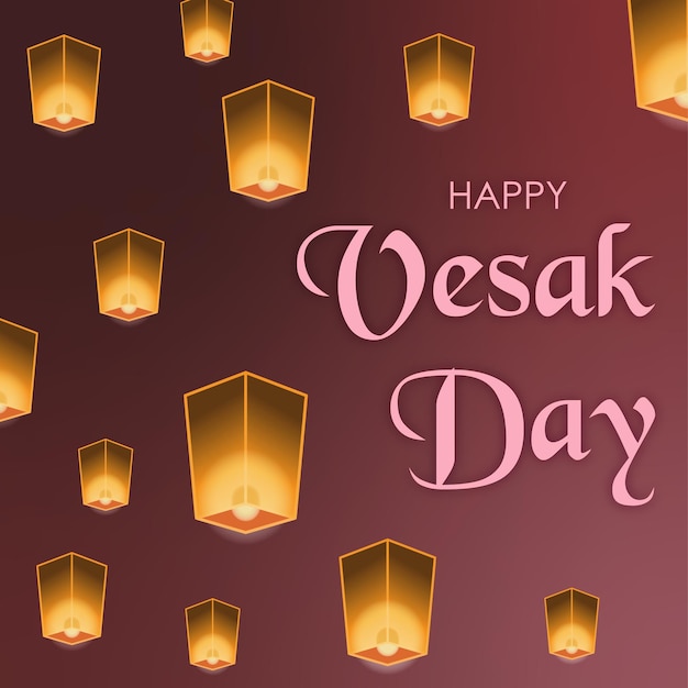 Feliz día de Vesak Saludo Post Vector