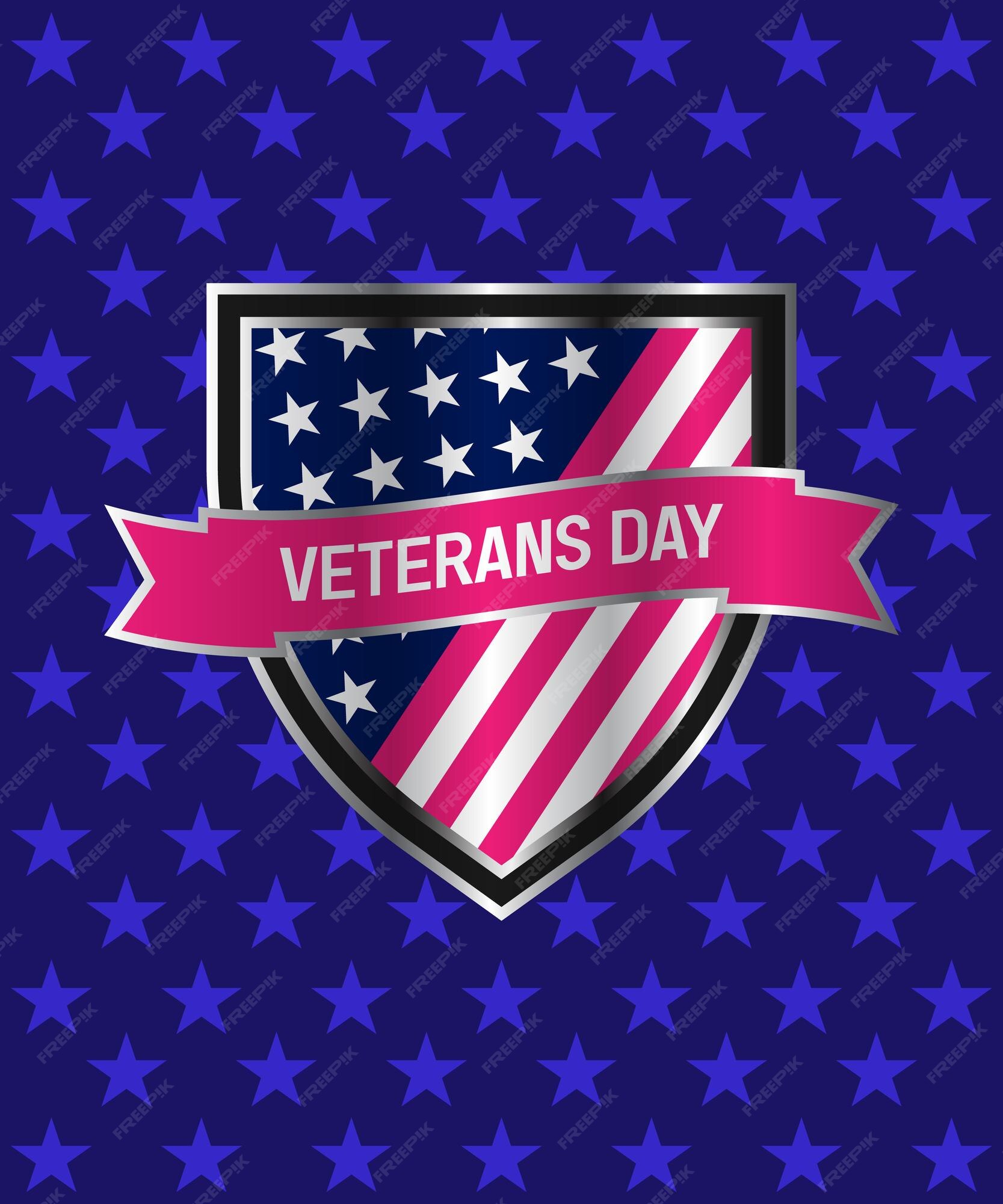 Feliz día de los veteranos con la bandera de estados unidos en la