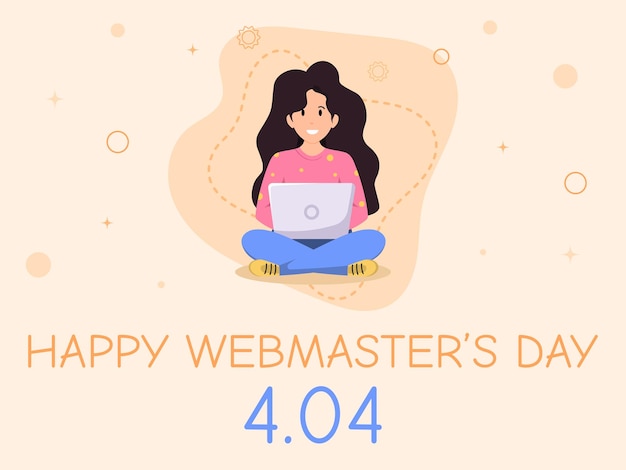 Feliz día de los webmasters poster con chica