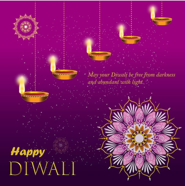 Feliz diseño de banner de post de Diwali en las redes sociales