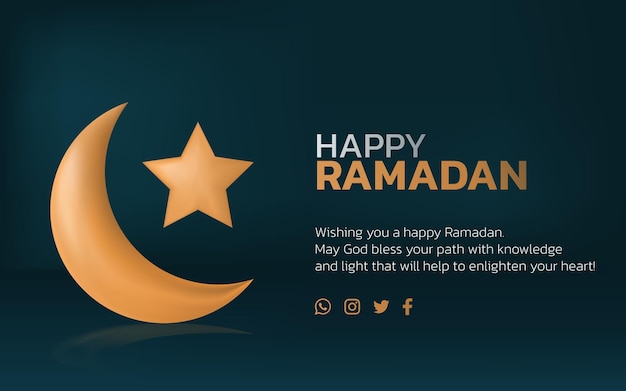 Feliz diseño de banner de ramadán