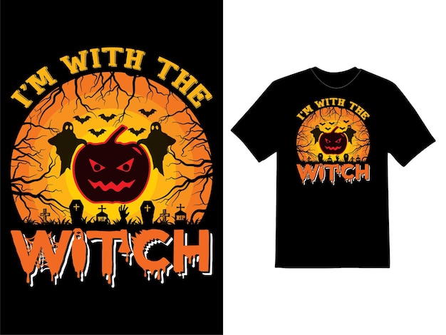 Feliz diseño de camiseta vintage retro de calabaza de halloween