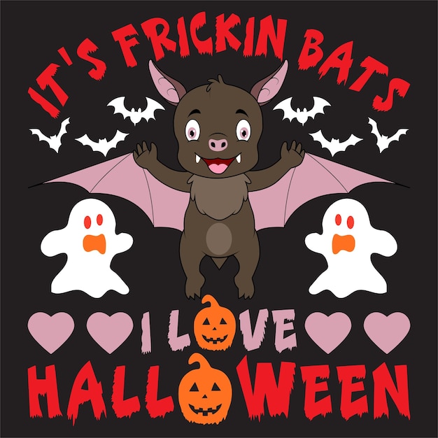 Vector feliz diseño de camisetas de halloween con elementos de halloween o diseño de tipografía de halloween dibujada a mano