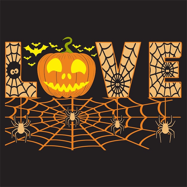 Feliz diseño de camisetas de halloween con elementos de halloween o diseño de tipografía de halloween dibujada a mano