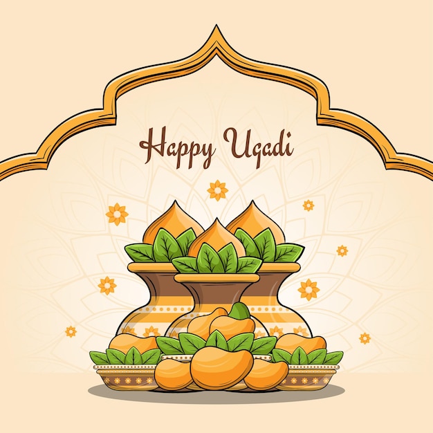 Feliz diseño de concepto de ugadi