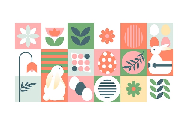 Feliz diseño geométrico de Pascua