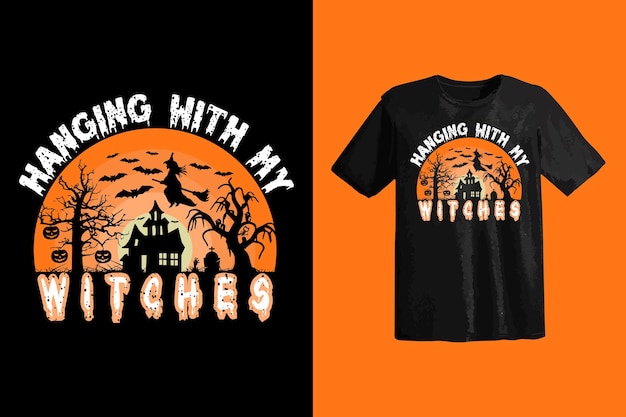 feliz diseño gráfico de camiseta de Halloween para el día de Halloween