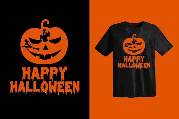 Vector feliz diseño gráfico de camiseta de halloween para el día de halloween