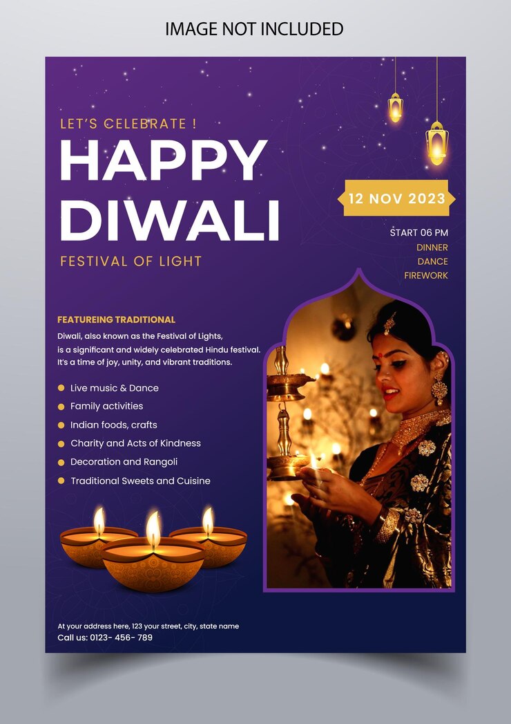 Vector feliz diseño de plantillas de carteles coloridos de diwali