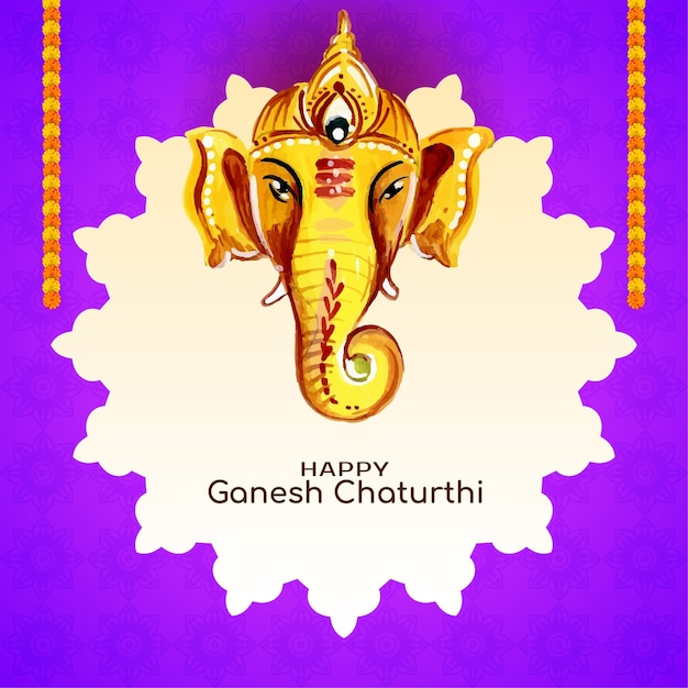 Feliz diseño de tarjeta de celebración del festival Ganesh Chaturthi