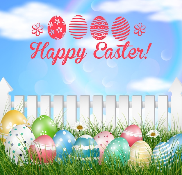 Feliz diseño de la tarjeta de felicitación de Pascua