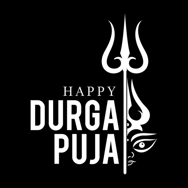 Feliz diseño de tarjeta del festival indio durga puja.