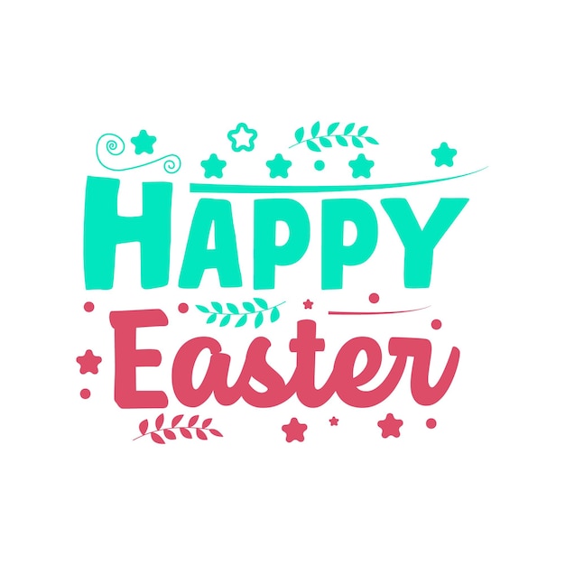 Feliz diseño de tipografía de letras de pascua para la camiseta
