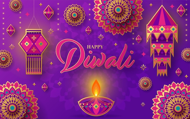 feliz diwali deepavali el festival indio