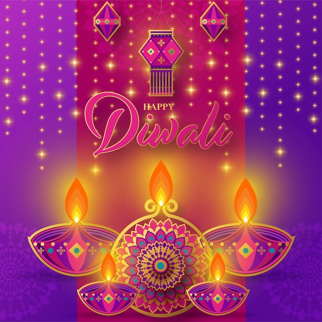 Vector feliz diwali deepavali el festival indio