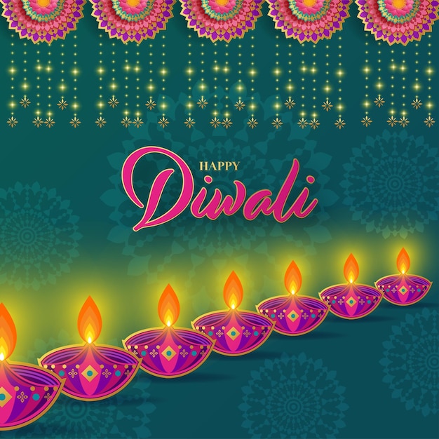 Feliz diwali deepavali el festival indio