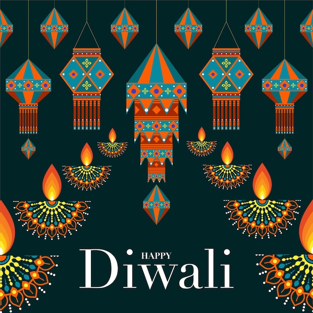 Feliz Diwali Deepavali o Dipavali el festival