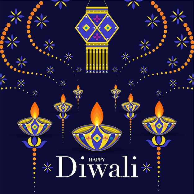 Feliz Diwali Deepavali o Dipavali el festival