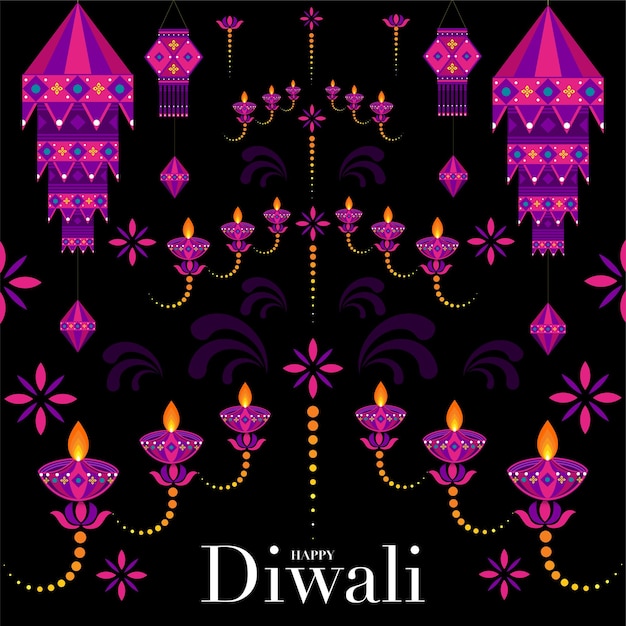 Feliz Diwali Deepavali o Dipavali el festival