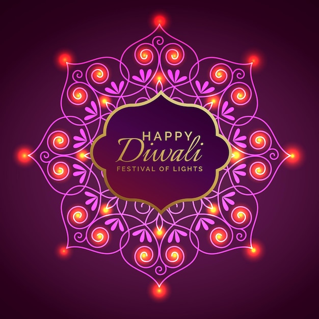 Feliz Diwali desea el diseño vectorial