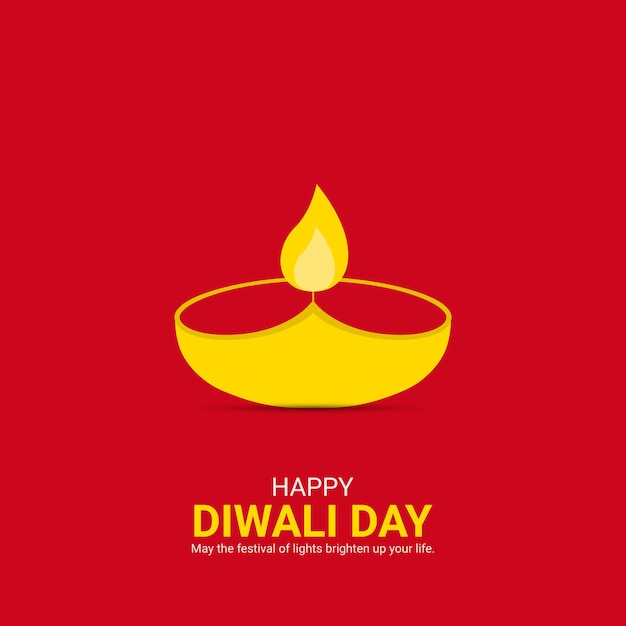 Feliz Diwali Festival indio Diwali concepto creativo Diseño para cartel de banner Ilustración en 3D