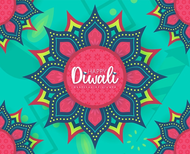 Feliz Diwali Festival de las Luces en Diseño Conceptual de Fondo de Estilo de Corte de Papel